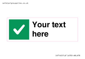 IV7140: Custom plain background, green square with tick sign