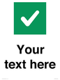 IV7140: Custom plain background, green square with tick sign