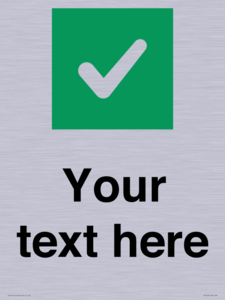 IV7140: Custom plain background, green square with tick sign