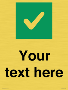 IV7140: Custom plain background, green square with tick sign