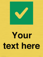 IV7140: Custom plain background, green square with tick sign