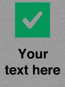 IV7140: Custom plain background, green square with tick sign
