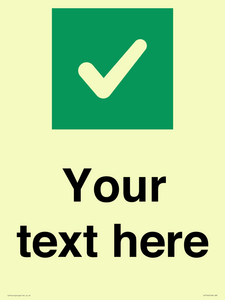 IV7140: Custom plain background, green square with tick sign