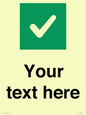 IV7140: Custom plain background, green square with tick sign
