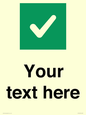 IV7140: Custom plain background, green square with tick sign