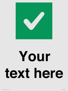 IV7140: Custom plain background, green square with tick sign