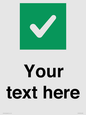 IV7140: Custom plain background, green square with tick sign