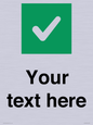 IV7140: Custom plain background, green square with tick sign