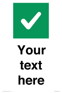 IV7140: Custom plain background, green square with tick sign