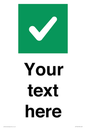 IV7140: Custom plain background, green square with tick sign