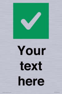 IV7140: Custom plain background, green square with tick sign
