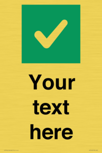 IV7140: Custom plain background, green square with tick sign