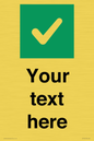 IV7140: Custom plain background, green square with tick sign