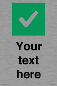IV7140: Custom plain background, green square with tick sign