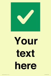 IV7140: Custom plain background, green square with tick sign