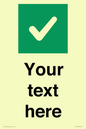 IV7140: Custom plain background, green square with tick sign