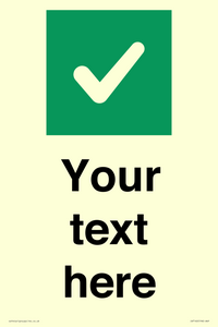IV7140: Custom plain background, green square with tick sign