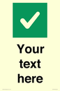 IV7140: Custom plain background, green square with tick sign