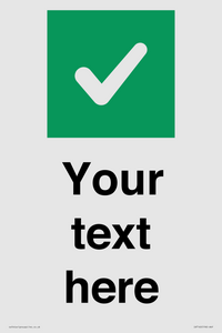 IV7140: Custom plain background, green square with tick sign
