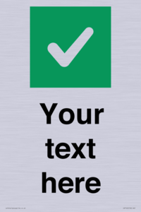 IV7140: Custom plain background, green square with tick sign