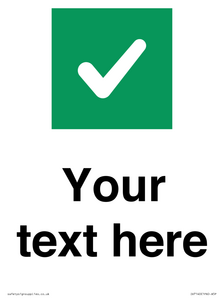 IV7140: Custom plain background, green square with tick sign