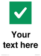 IV7140: Custom plain background, green square with tick sign