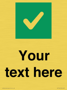 IV7140: Custom plain background, green square with tick sign
