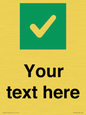 IV7140: Custom plain background, green square with tick sign
