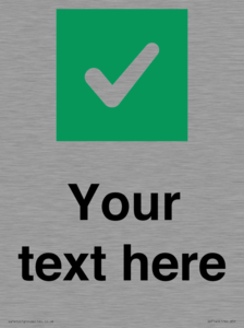 IV7140: Custom plain background, green square with tick sign