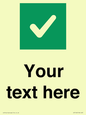 IV7140: Custom plain background, green square with tick sign