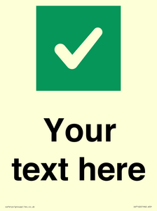 IV7140: Custom plain background, green square with tick sign