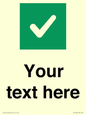 IV7140: Custom plain background, green square with tick sign