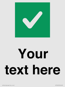 IV7140: Custom plain background, green square with tick sign