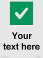 IV7140: Custom plain background, green square with tick sign