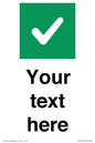 IV7140: Custom plain background, green square with tick sign
