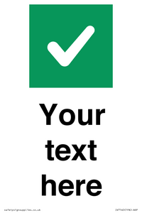 IV7140: Custom plain background, green square with tick sign