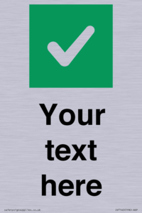 IV7140: Custom plain background, green square with tick sign