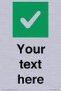 IV7140: Custom plain background, green square with tick sign