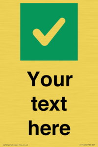 IV7140: Custom plain background, green square with tick sign