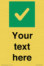 IV7140: Custom plain background, green square with tick sign