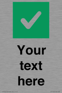 IV7140: Custom plain background, green square with tick sign