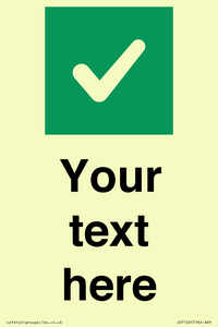 IV7140: Custom plain background, green square with tick sign