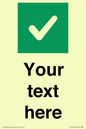 IV7140: Custom plain background, green square with tick sign