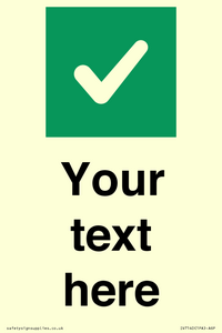IV7140: Custom plain background, green square with tick sign
