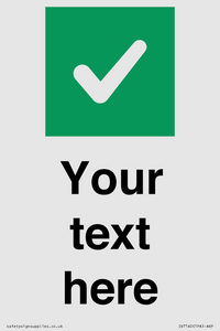 IV7140: Custom plain background, green square with tick sign