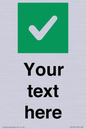 IV7140: Custom plain background, green square with tick sign