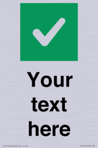 IV7140: Custom plain background, green square with tick sign