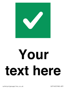 IV7140: Custom plain background, green square with tick sign