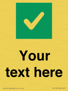 IV7140: Custom plain background, green square with tick sign