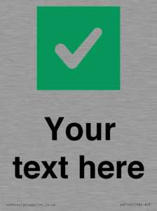 IV7140: Custom plain background, green square with tick sign